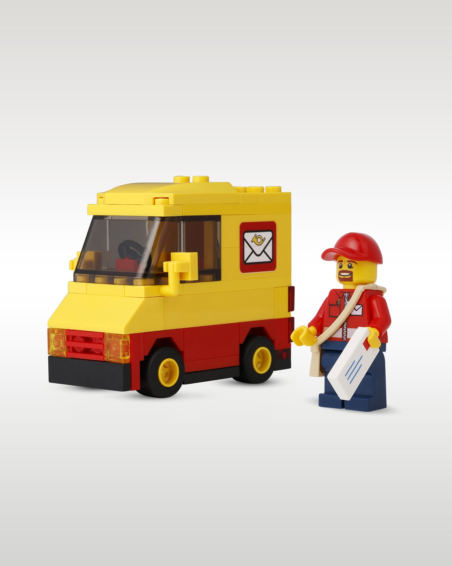 LEGO Classic Mail Delivery Truck & Driver | Trader Bricks Custom LEGO Set