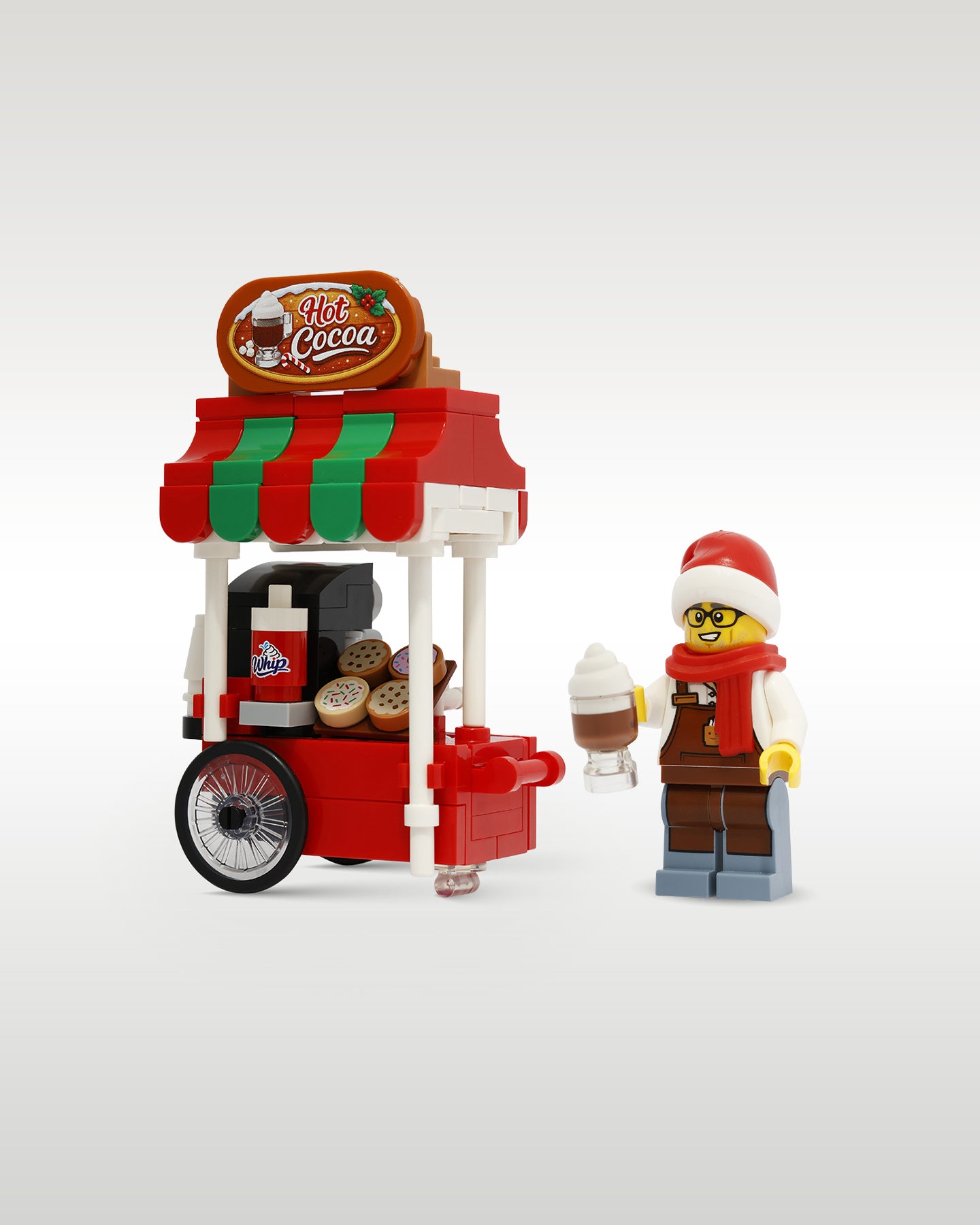 LEGO Hot Cocoa Cart With Winter Village Minifigure | Trader Bricks Custom LEGO