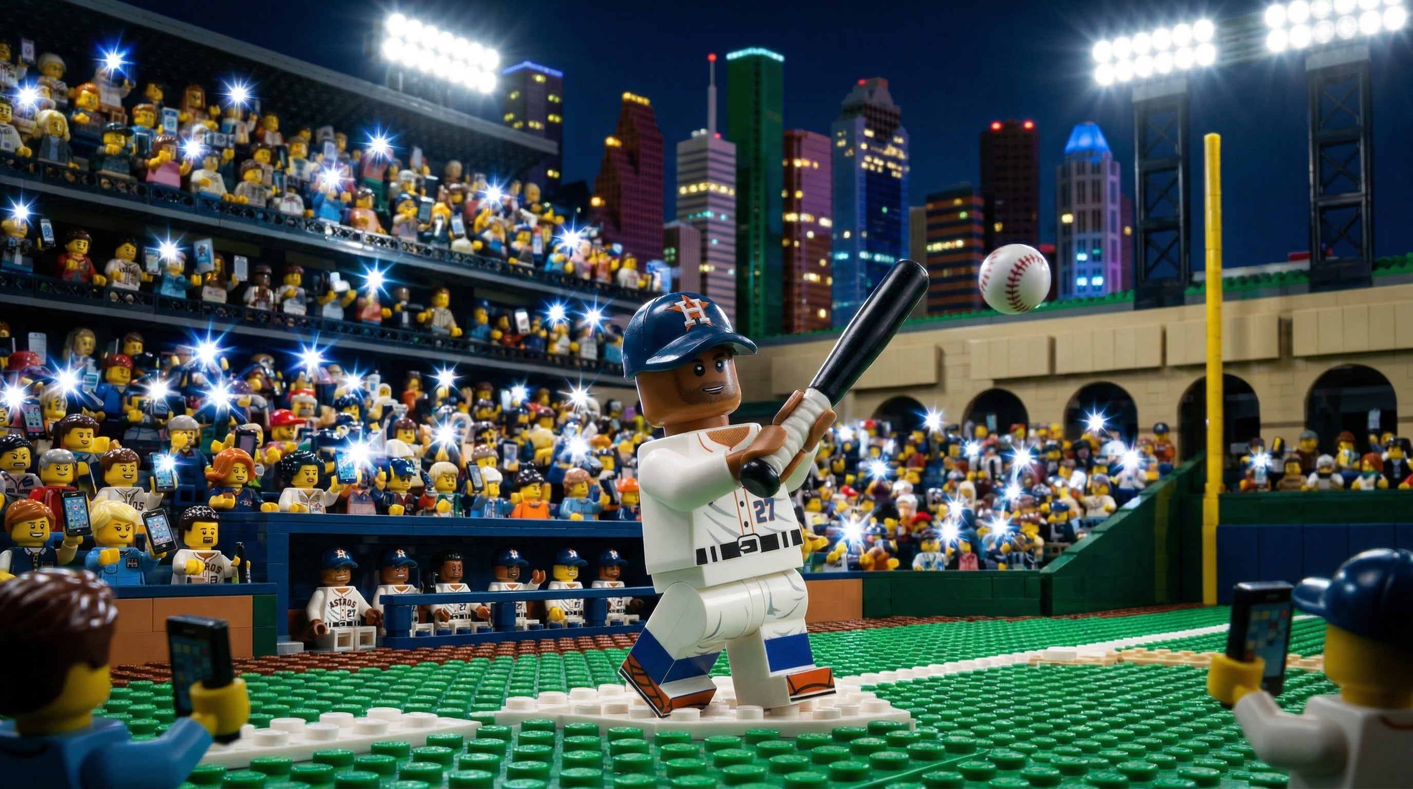LEGO Houston Astros Jose Altuve | Trader Bricks Custom LEGO Sport References