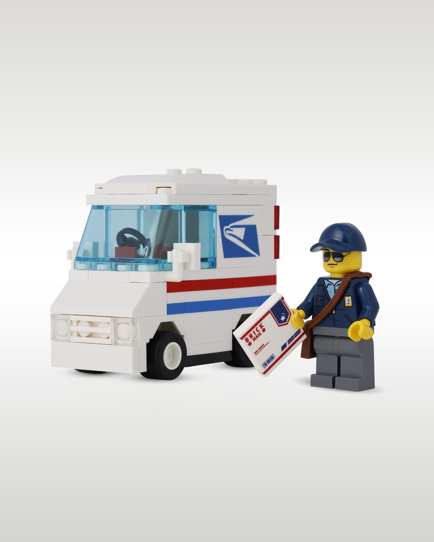 LEGO USPS Delivery Truck Driver & Mail Box | Trader Bricks Custom LEGO