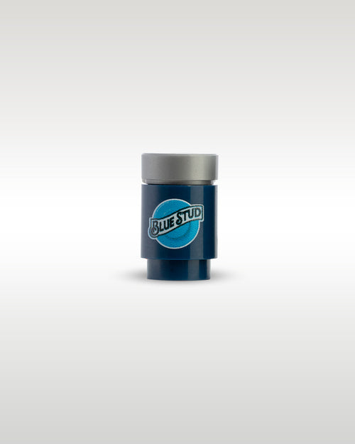 Custom printed Blue Stud beer can accessory by Trader Bricks, a parody beverage piece designed for Lego minifigures and custom city builds