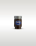 Custom printed Fat Tile Ale beer can accessory by Trader Bricks, featuring a blue oval parody logo with a red brick tile on a brown 1x1 round piece